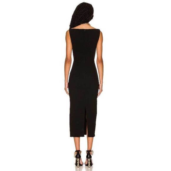 Alex Perry Pagett Stretch-Crepe Midi Dress black US8 - Picture 3 of 12